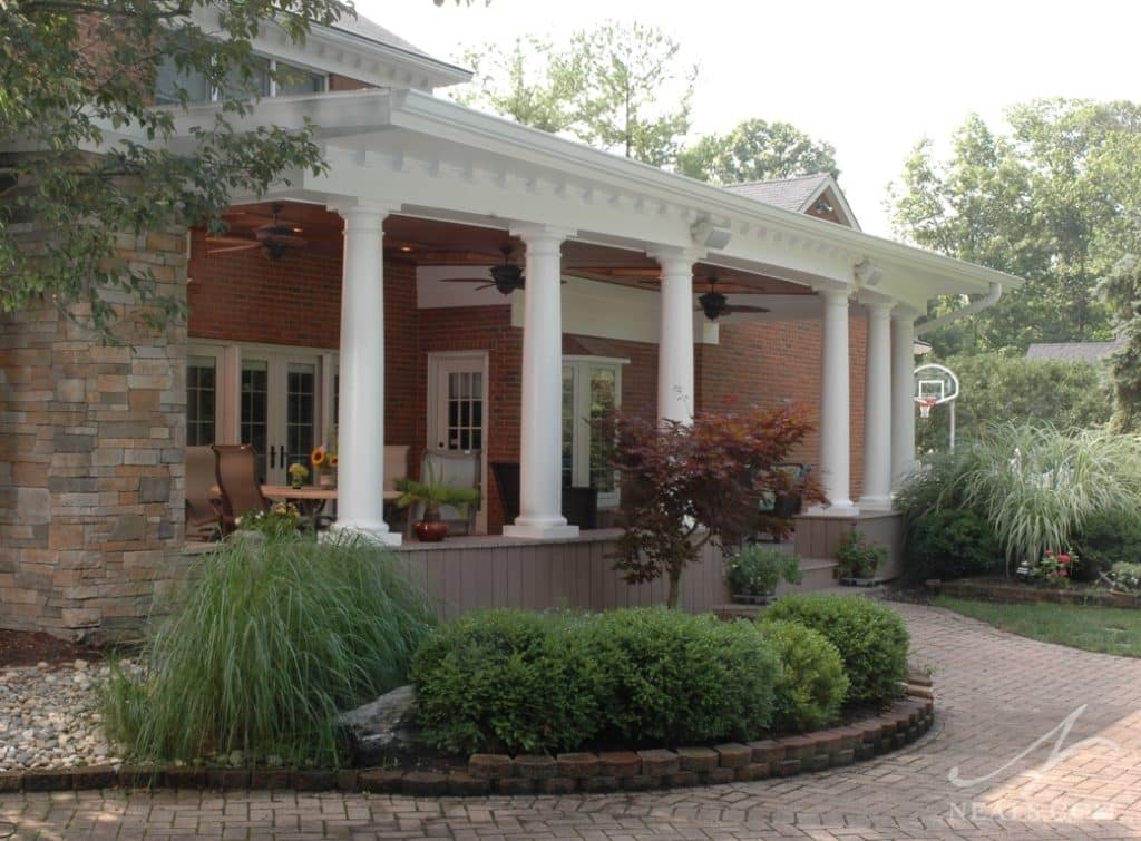 Classic Back Porch Veranda in Indian Hill Cincinnati Ohio